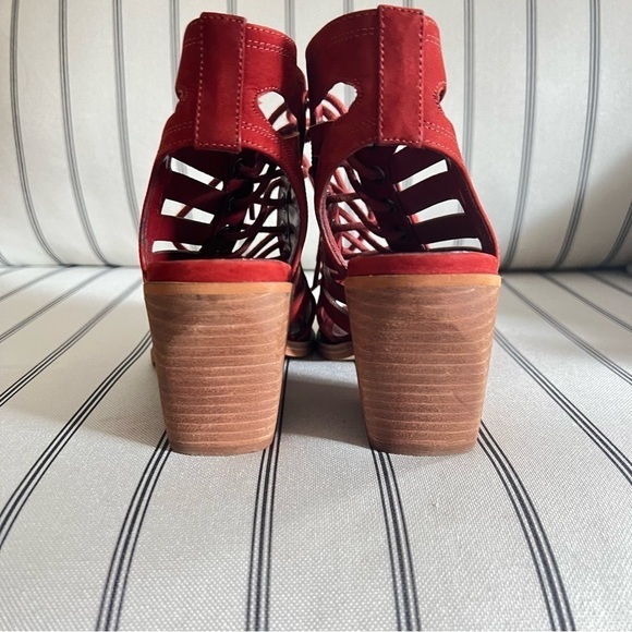 Vince Camuto Red Lace Up Heels - Picture 5 of 6